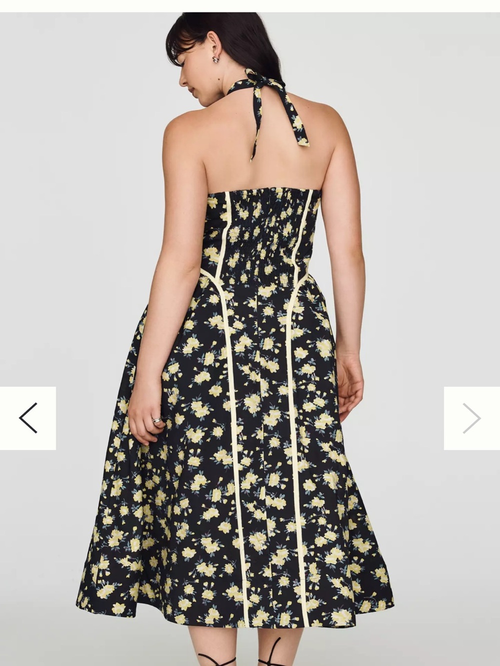 NWT Anthropologie Fit and Flare Halter v neck Floral Midi Dress - Picture 4 of 6